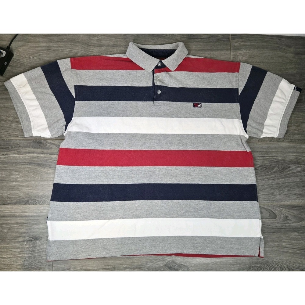 Vintage‎ Mecca USA Shirt Mens 2XL XXL Multicolor Striped Polo